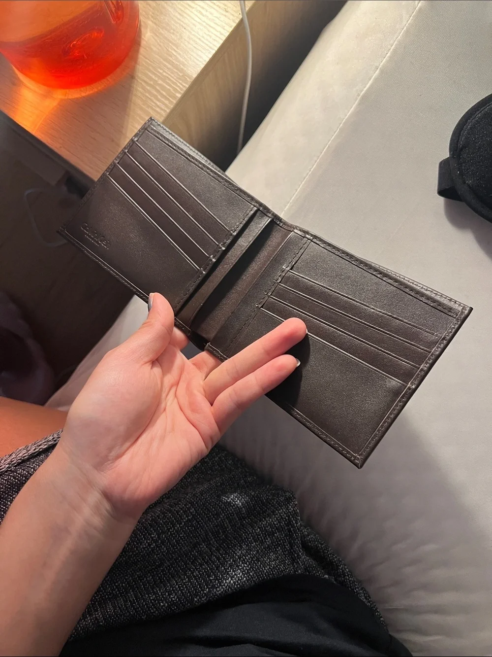 Calvin Klein Dark Brown Leather Bi-Fold Wallet